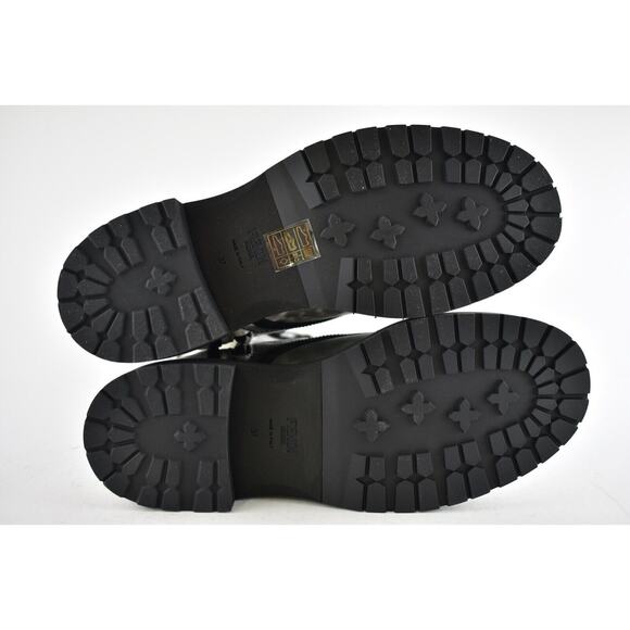 Fendi Black Grey White Tie Dye Canvas Lace Up Tie Logo Combat Biker Boot 37 - Picture 12 of 12